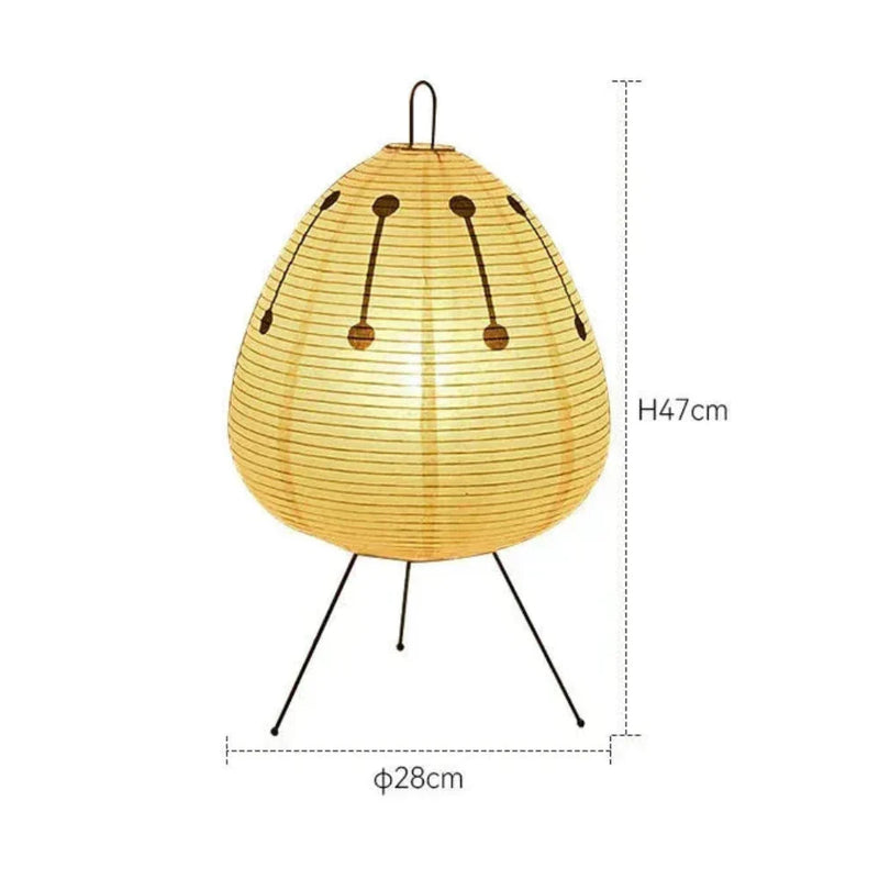 Lampe de table lanterne en papier style japonais | Lampe de bureau rétro trépied