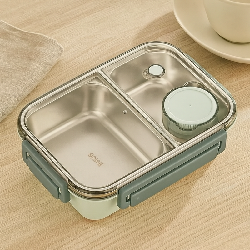 Stainless Steel Bento Lunchbox | Compartmentalized Lunchbox for School & Office