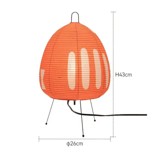 Lampe de table lanterne en papier style japonais | Lampe de bureau rétro trépied