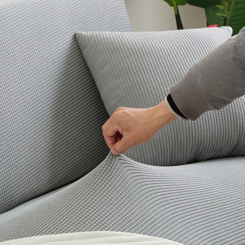 Housse de canapé extensible | Housse de canapé élégante avec tissu structuré
