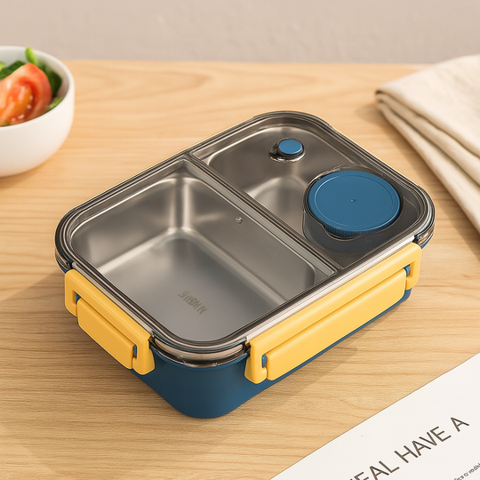 Bento lunchbox in acciaio inossidabile | Scatola per il pranzo compartimentata per scuola e ufficio