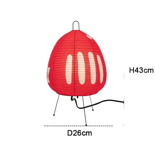 Lampe de table lanterne en papier style japonais | Lampe de bureau rétro trépied