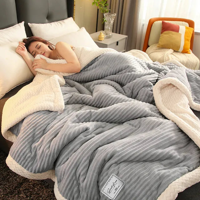 Pluche Winter Fleece Deken | Warme Omkeerbare Plaid