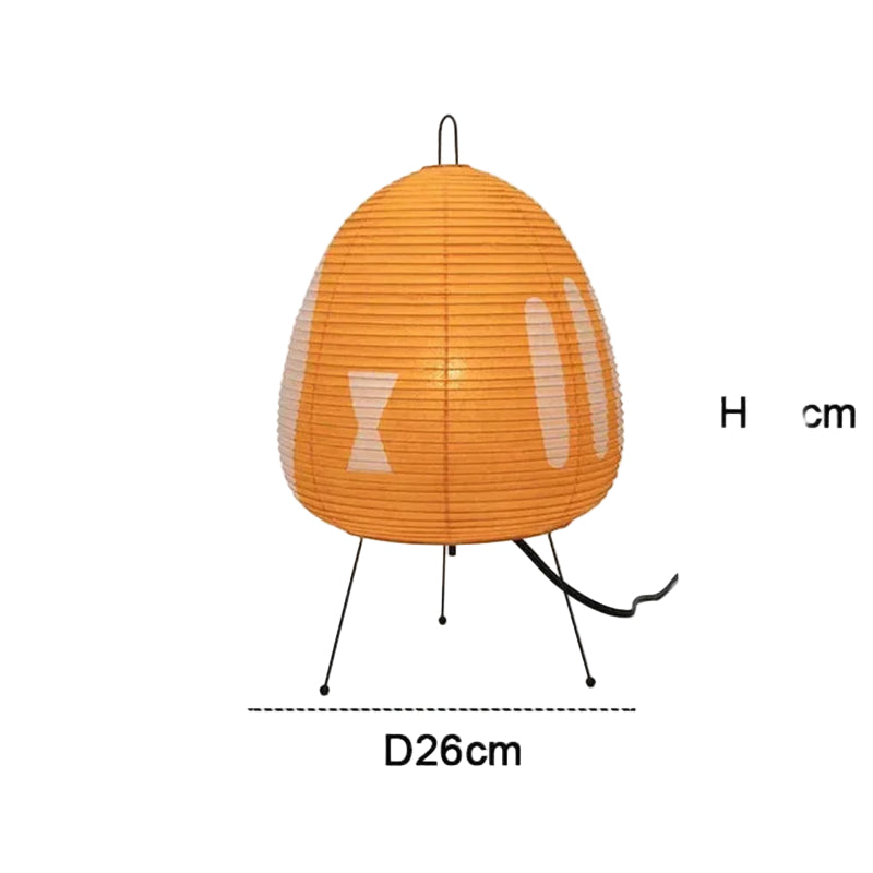 Lampe de table lanterne en papier style japonais | Lampe de bureau rétro trépied