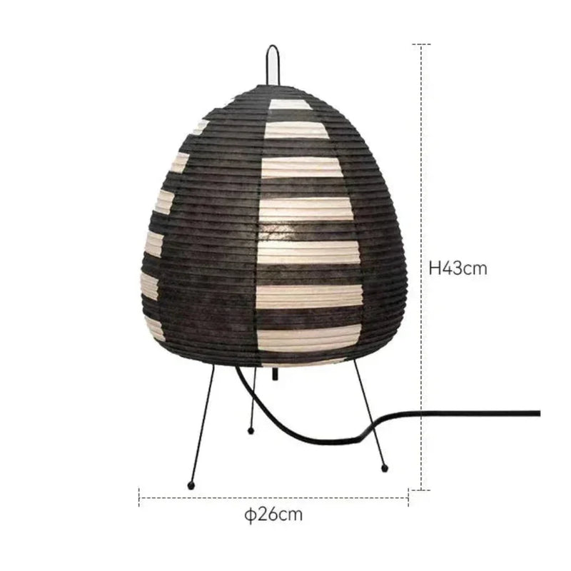 Lampe de table lanterne en papier style japonais | Lampe de bureau rétro trépied