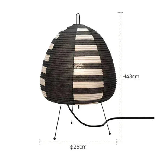 Lampe de table lanterne en papier style japonais | Lampe de bureau rétro trépied