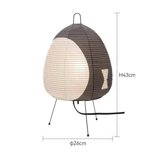 Lampe de table lanterne en papier style japonais | Lampe de bureau rétro trépied