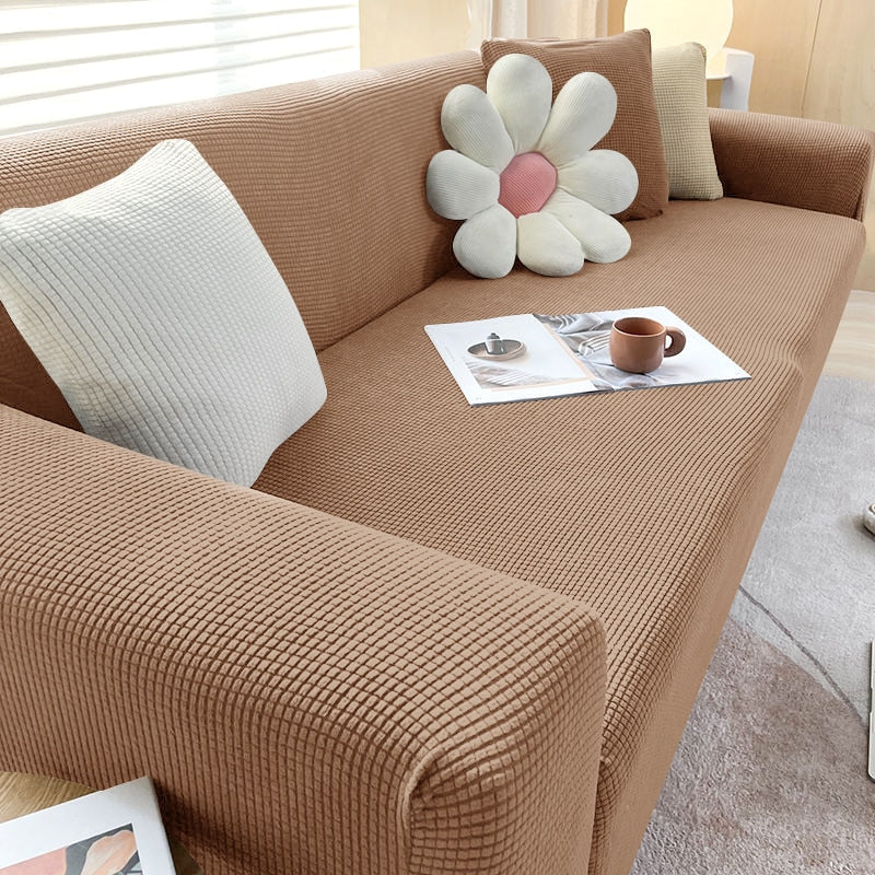 Housse de canapé extensible | Housse de canapé élégante avec tissu structuré