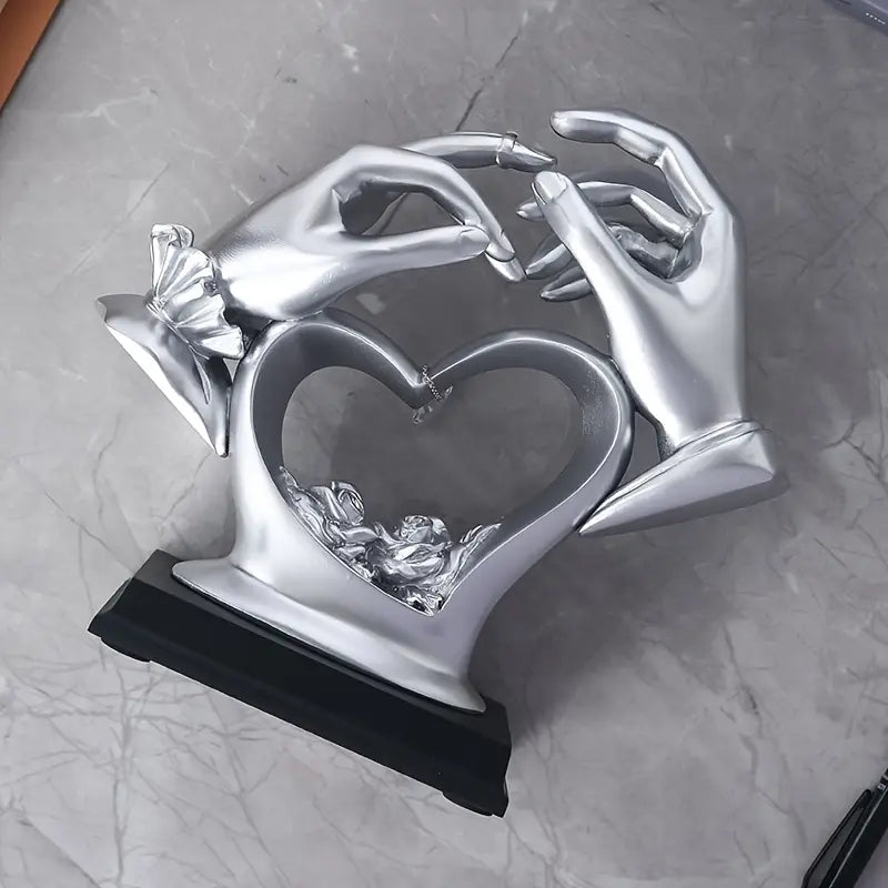 Elegant Resin Hands Sculpture | Romantic Ornament for Wedding & Anniversary Gift