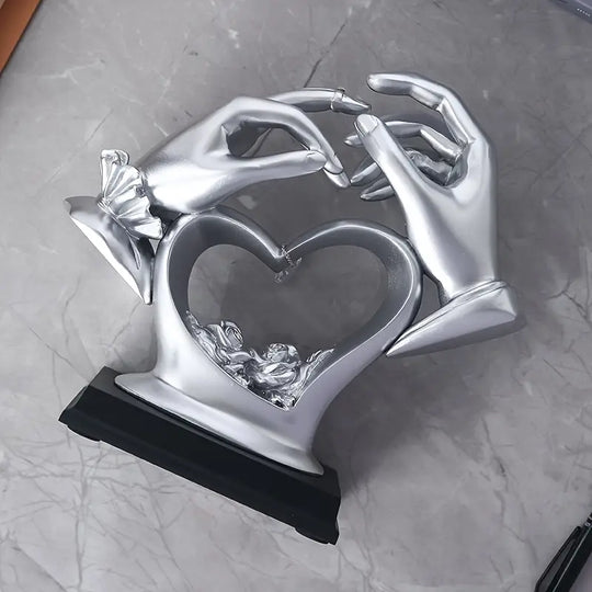 Elegant Resin Hands Sculpture | Romantic Ornament for Wedding & Anniversary Gift