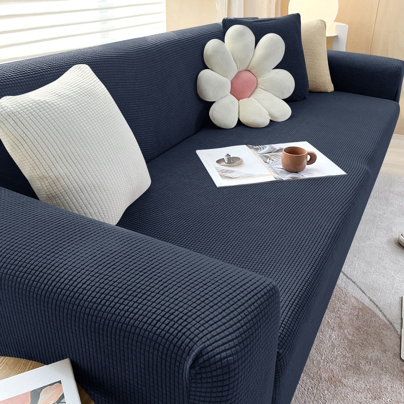 Housse de canapé extensible | Housse de canapé élégante avec tissu structuré