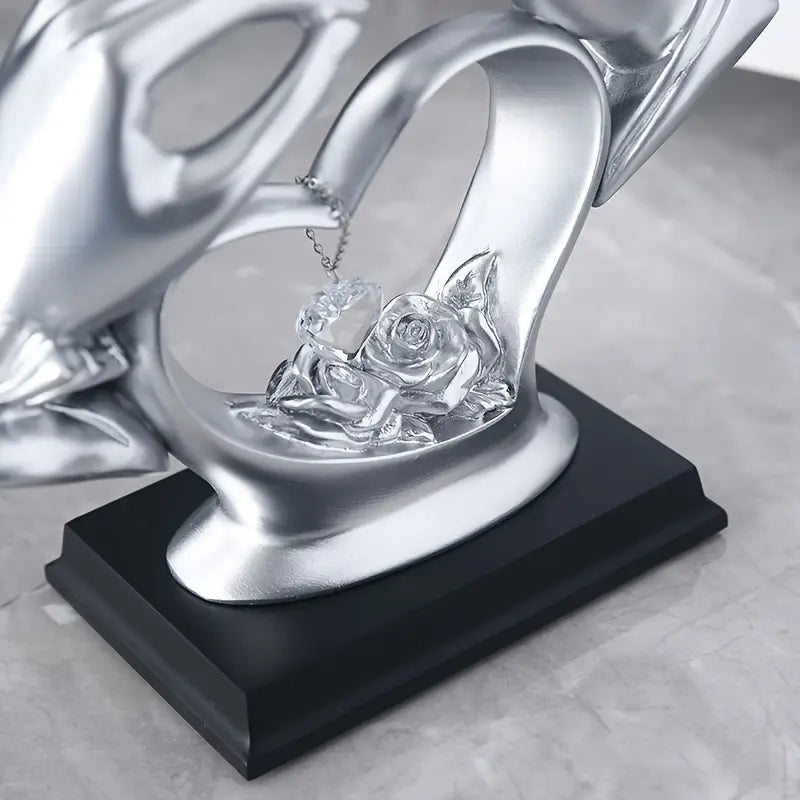 Elegant Resin Hands Sculpture | Romantic Ornament for Wedding & Anniversary Gift