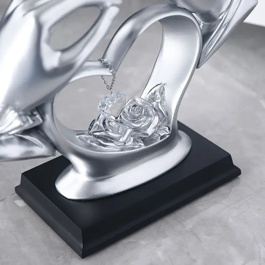 Elegant Resin Hands Sculpture | Romantic Ornament for Wedding & Anniversary Gift