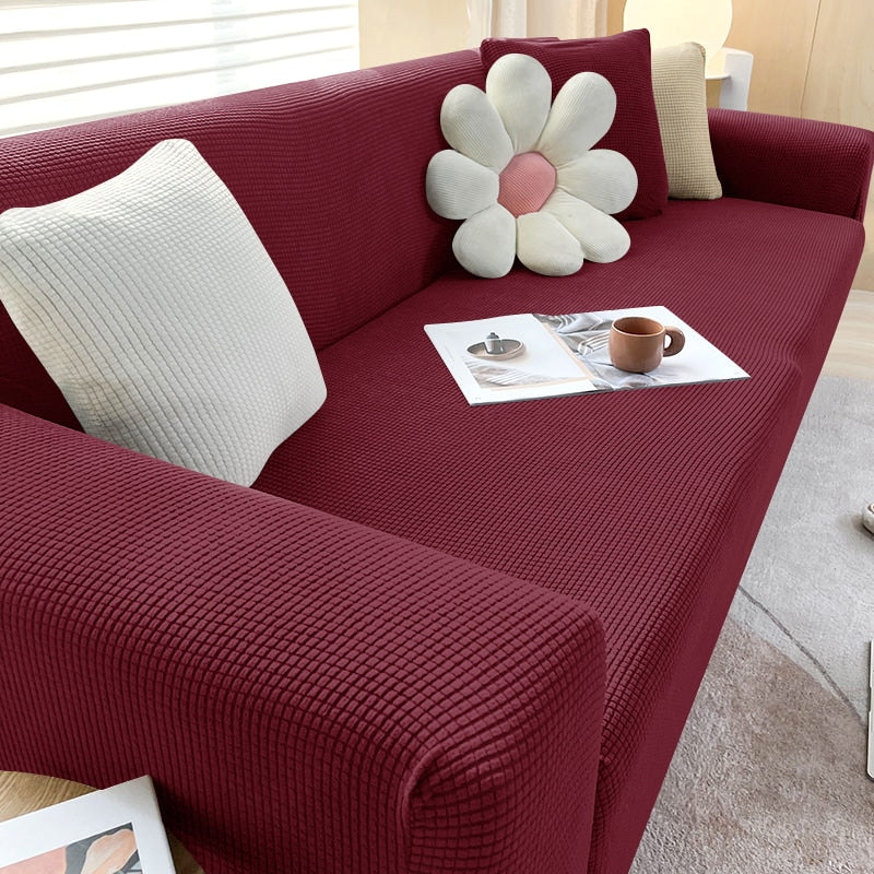 Housse de canapé extensible | Housse de canapé élégante avec tissu structuré