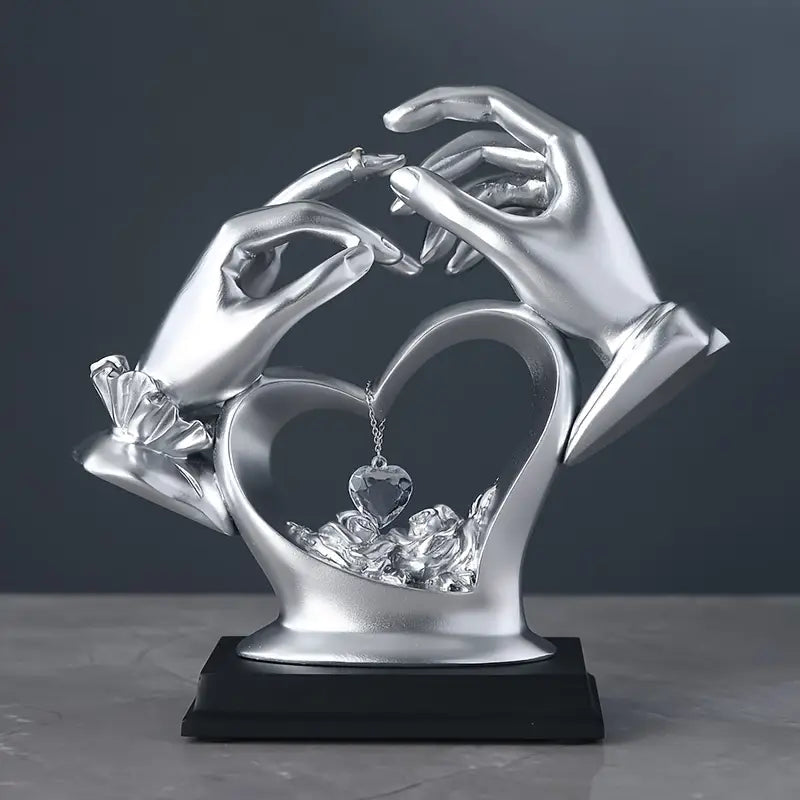 Elegant Resin Hands Sculpture | Romantic Ornament for Wedding & Anniversary Gift