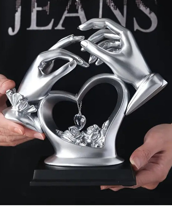 Elegant Resin Hands Sculpture | Romantic Ornament for Wedding & Anniversary Gift
