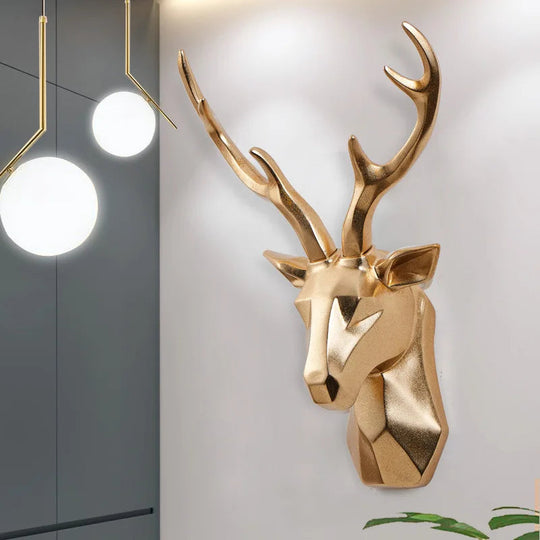 3D Hertenkop Muurdecoratie | Hars Dieren Sculptuur Kunst Accent