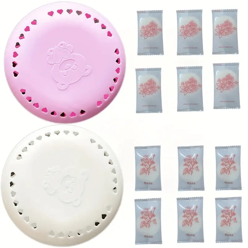 12-Pack Air Freshener Tablets | Rose & Sakura Scent for Home, Car & Closet