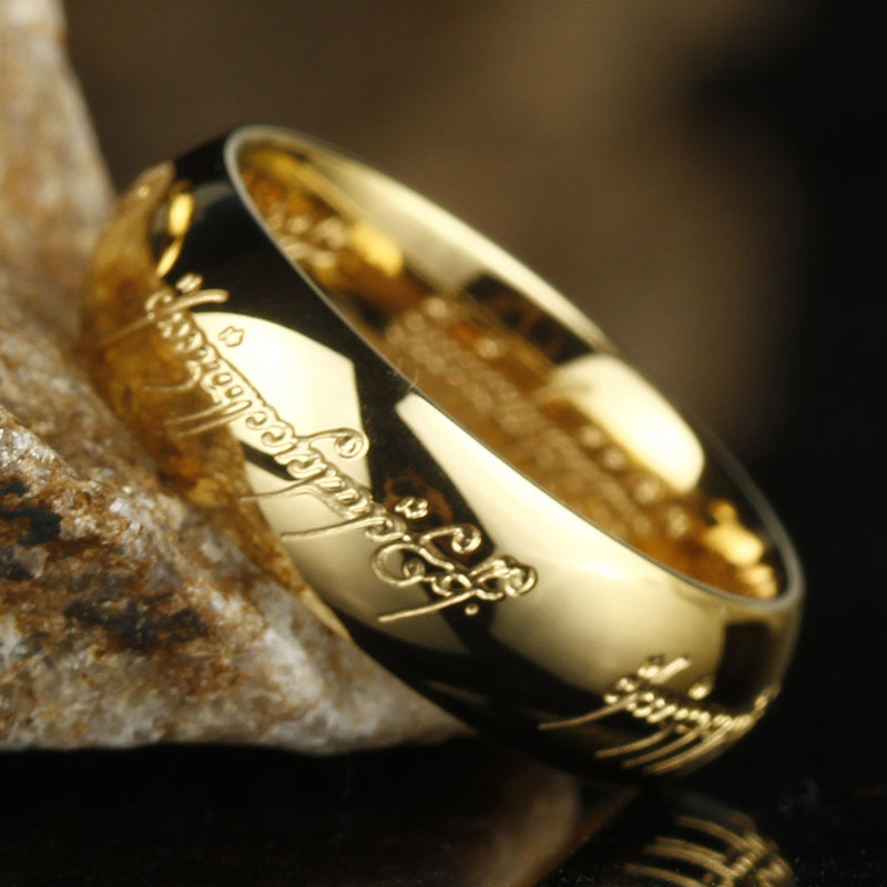Glow in the Dark Ring | Engraved Script Band Jewelry Accessory