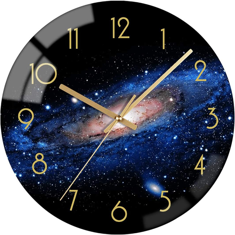 Sterrenstelsel Glas Wandklok | Modern Huisdecoratie Uurwerk