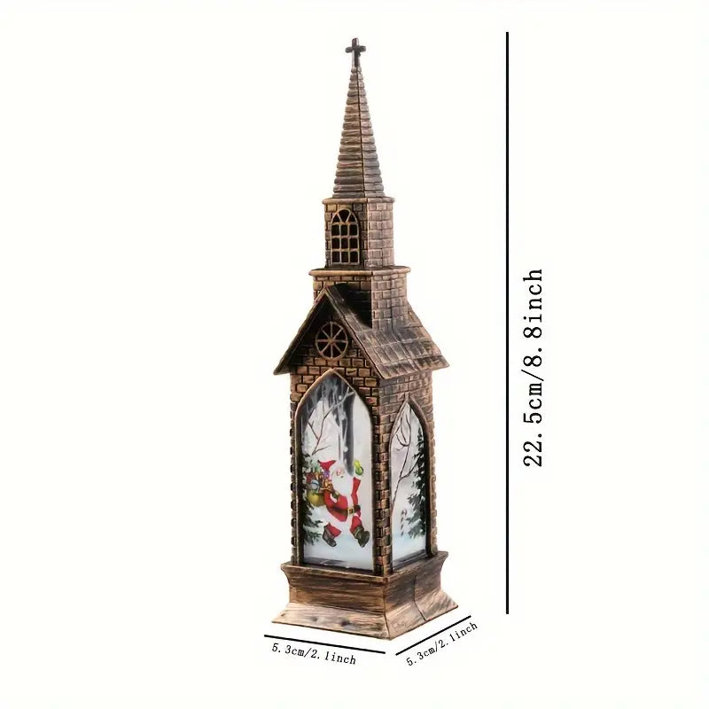 Lot de 4 bougies LED | Décor d'église gothique avec effet vitrail pour Noël et fêtes