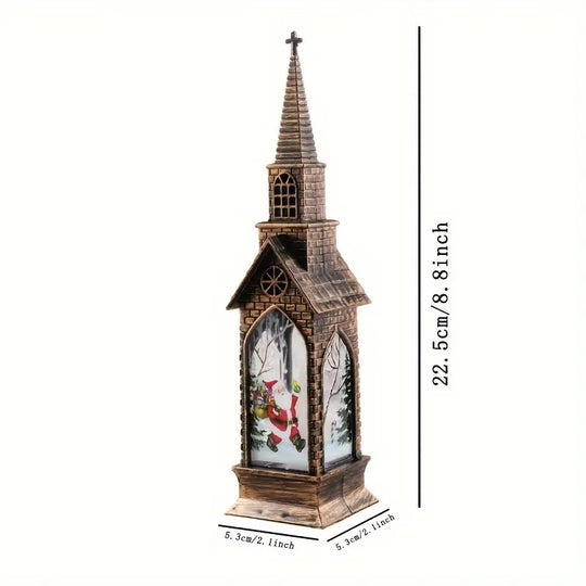 Lot de 4 bougies LED | Décor d'église gothique avec effet vitrail pour Noël et fêtes