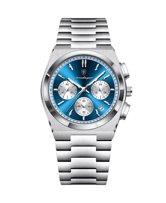RVS Heren Chronograaf Quartz | Blauw Horloge