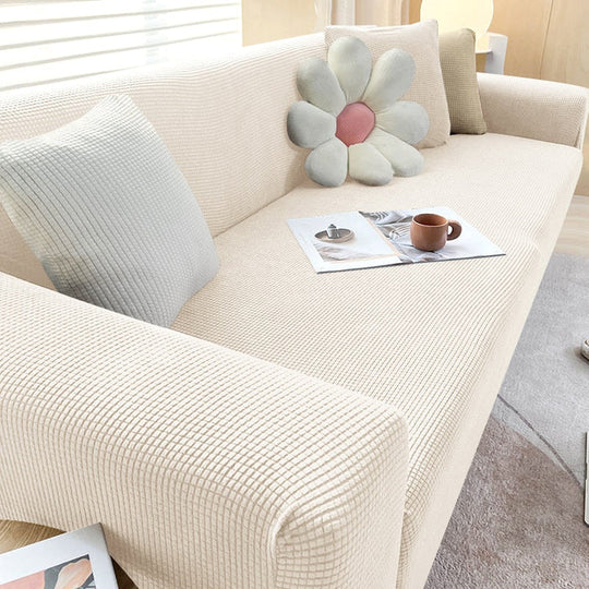 Housse de canapé extensible | Housse de canapé élégante avec tissu structuré