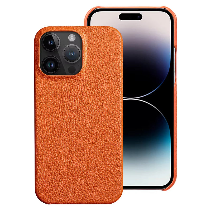 Oranje Getextureerd iPhone Hoesje | Volledige Dekking Telefoonschaal