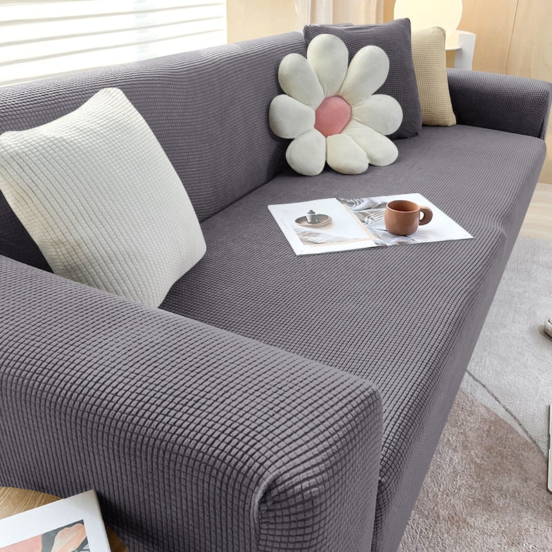 Housse de canapé extensible | Housse de canapé élégante avec tissu structuré