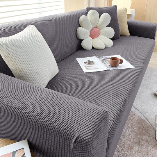 Housse de canapé extensible | Housse de canapé élégante avec tissu structuré