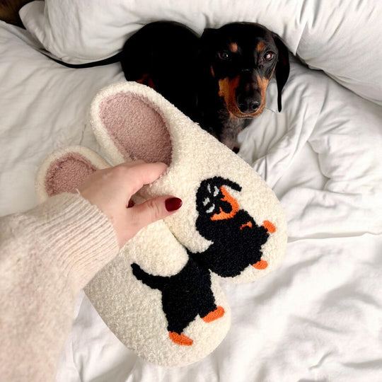 Teckel Honden Patroon Pantoffels | Warme Instap Binnen Huisschoenen