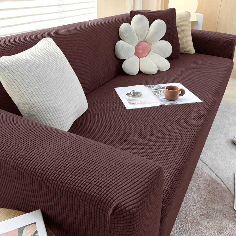 Housse de canapé extensible | Housse de canapé élégante avec tissu structuré