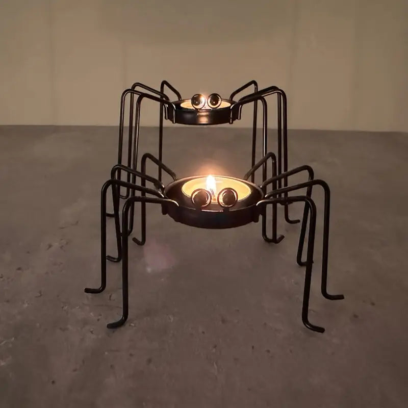 Set of 2 Metal Swivel Candlesticks | Halloween & Holiday Table Decoration