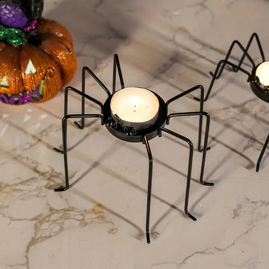 Set of 2 Metal Swivel Candlesticks | Halloween & Holiday Table Decoration