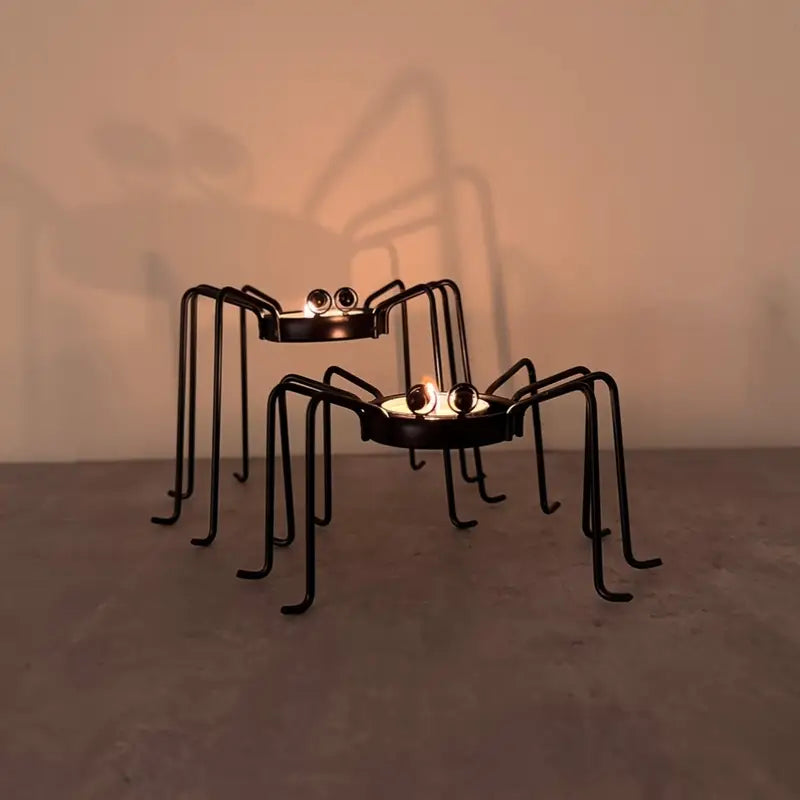 Set of 2 Metal Swivel Candlesticks | Halloween & Holiday Table Decoration