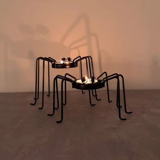 Set of 2 Metal Swivel Candlesticks | Halloween & Holiday Table Decoration