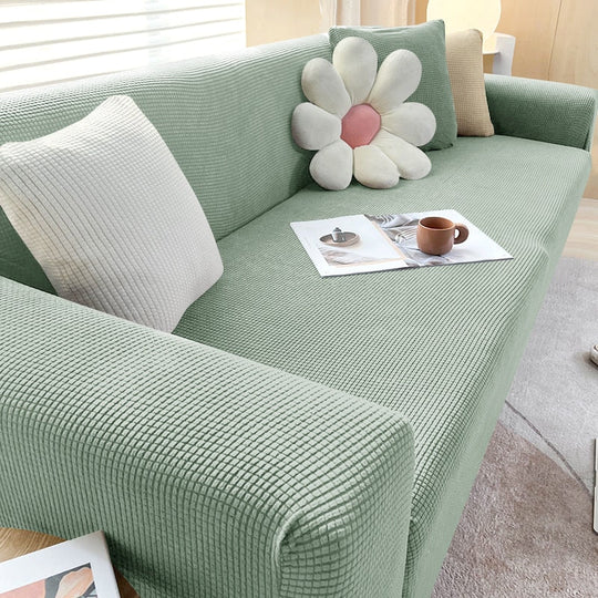 Housse de canapé extensible | Housse de canapé élégante avec tissu structuré