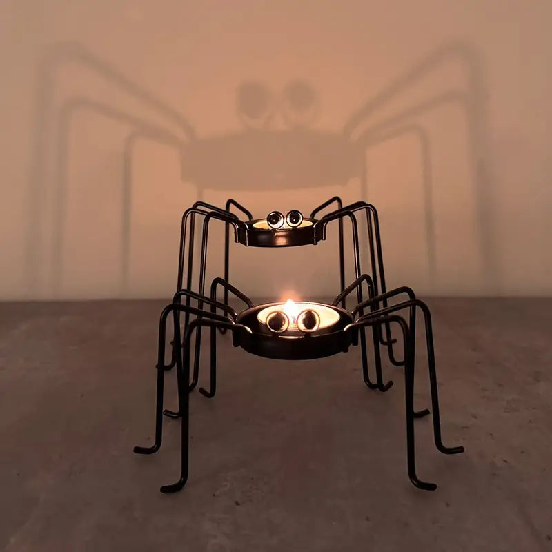 Set of 2 Metal Swivel Candlesticks | Halloween & Holiday Table Decoration
