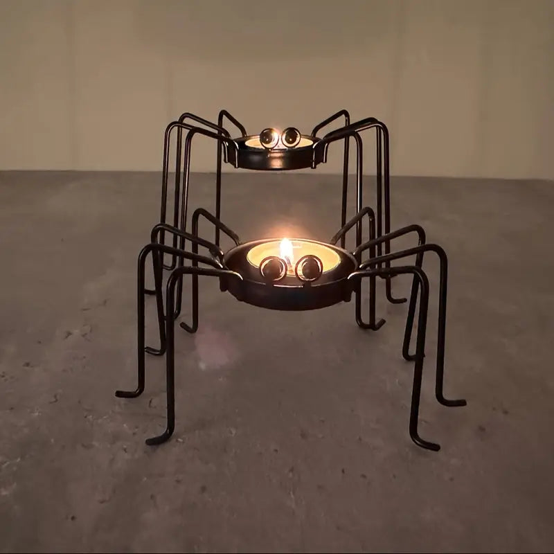Set of 2 Metal Swivel Candlesticks | Halloween & Holiday Table Decoration
