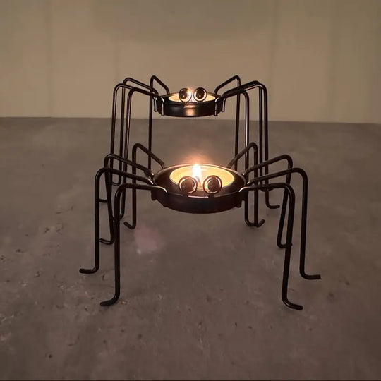 Set of 2 Metal Swivel Candlesticks | Halloween & Holiday Table Decoration