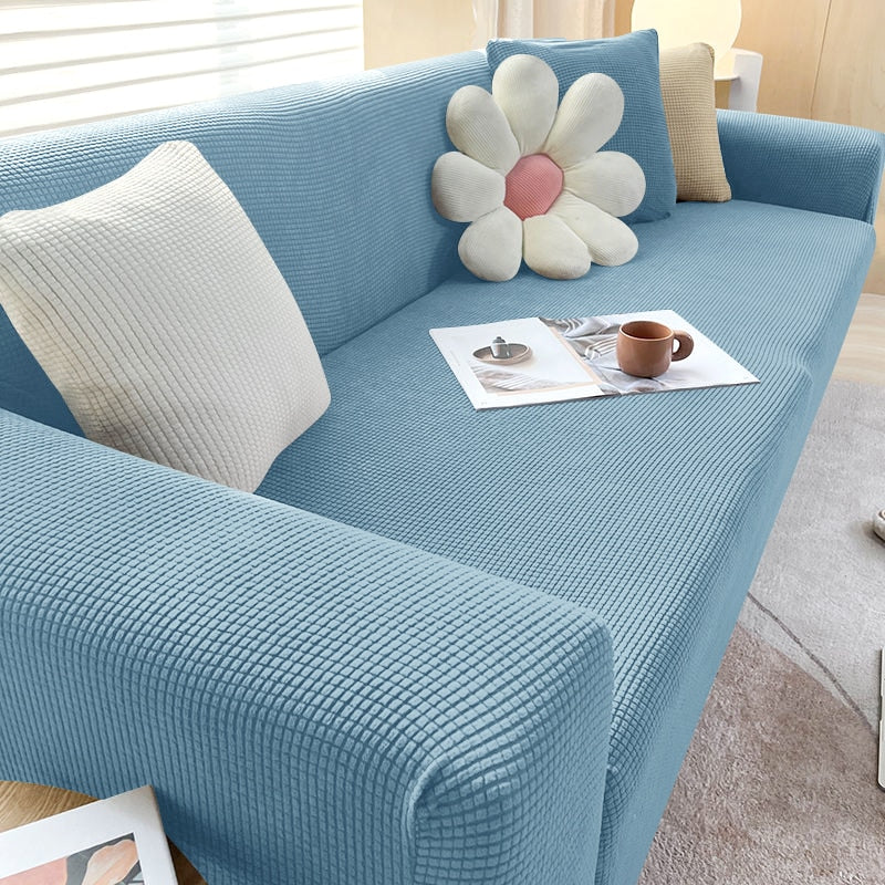 Housse de canapé extensible | Housse de canapé élégante avec tissu structuré