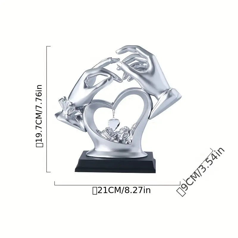 Elegant Resin Hands Sculpture | Romantic Ornament for Wedding & Anniversary Gift