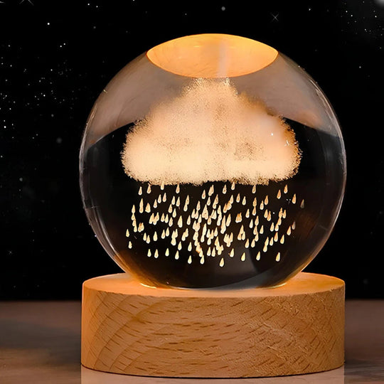 3D Gegraveerde Ruimte Bol Lamp | Verlicht Zonnestelsel en Melkweg Decoratie