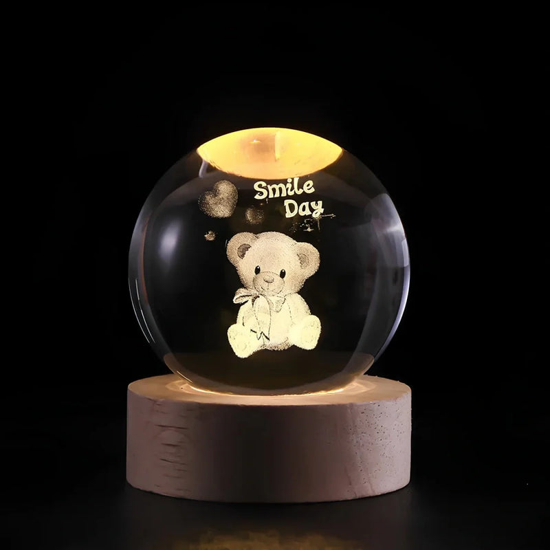 3D Gegraveerde Ruimte Bol Lamp | Verlicht Zonnestelsel en Melkweg Decoratie