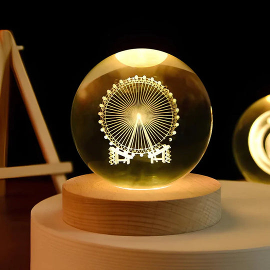 3D Gegraveerde Ruimte Bol Lamp | Verlicht Zonnestelsel en Melkweg Decoratie