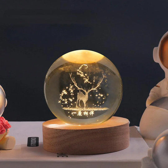 3D Gegraveerde Ruimte Bol Lamp | Verlicht Zonnestelsel en Melkweg Decoratie