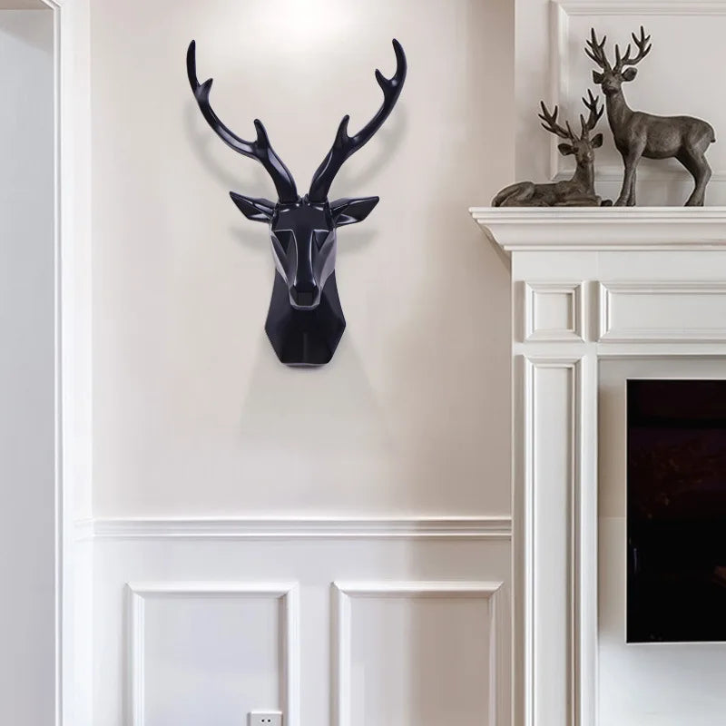 3D Hertenkop Muurdecoratie | Hars Dieren Sculptuur Kunst Accent