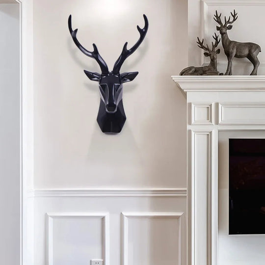 3D Hertenkop Muurdecoratie | Hars Dieren Sculptuur Kunst Accent