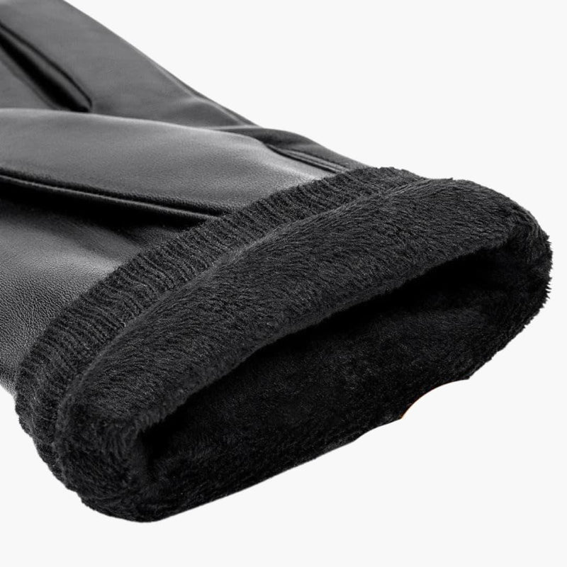 Heren Zwarte Winterhandschoenen | Warme Polsband Rijhandschoenen
